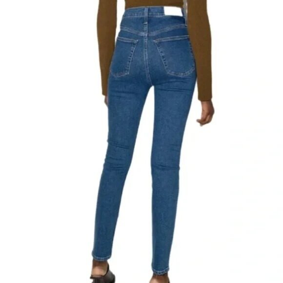 RE/DONE 90's Orginals Ultra High Rise Skinny Jean in 70s Blue Button Fly Size 26 - Picture 2 of 11